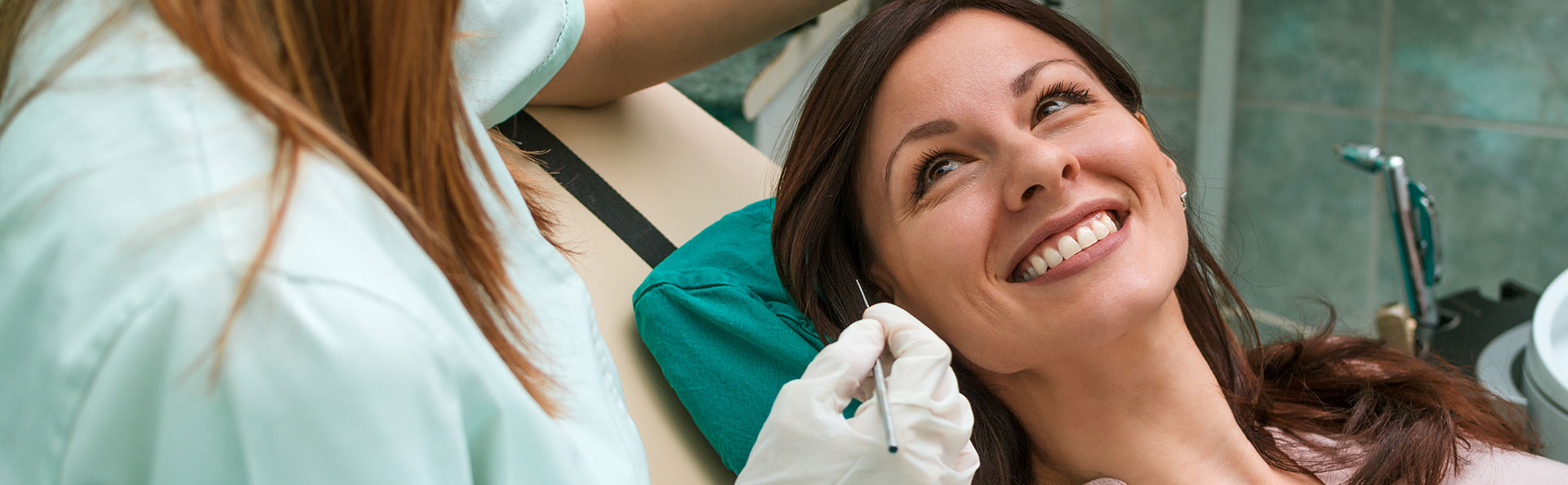Beautiful woman smiling after dental emergency